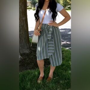 Faithfull the brand USA 2 skirt fits 4 too. Green striped skirt